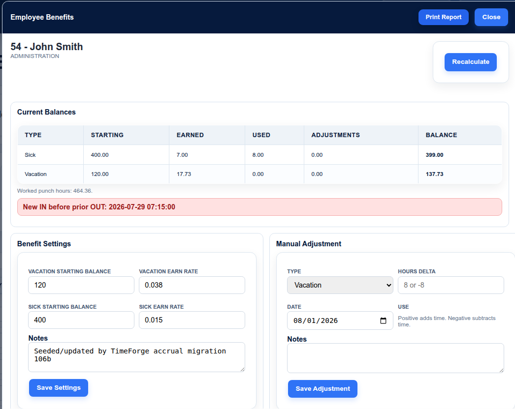 Placeholder for TimeForge benefits management screenshot