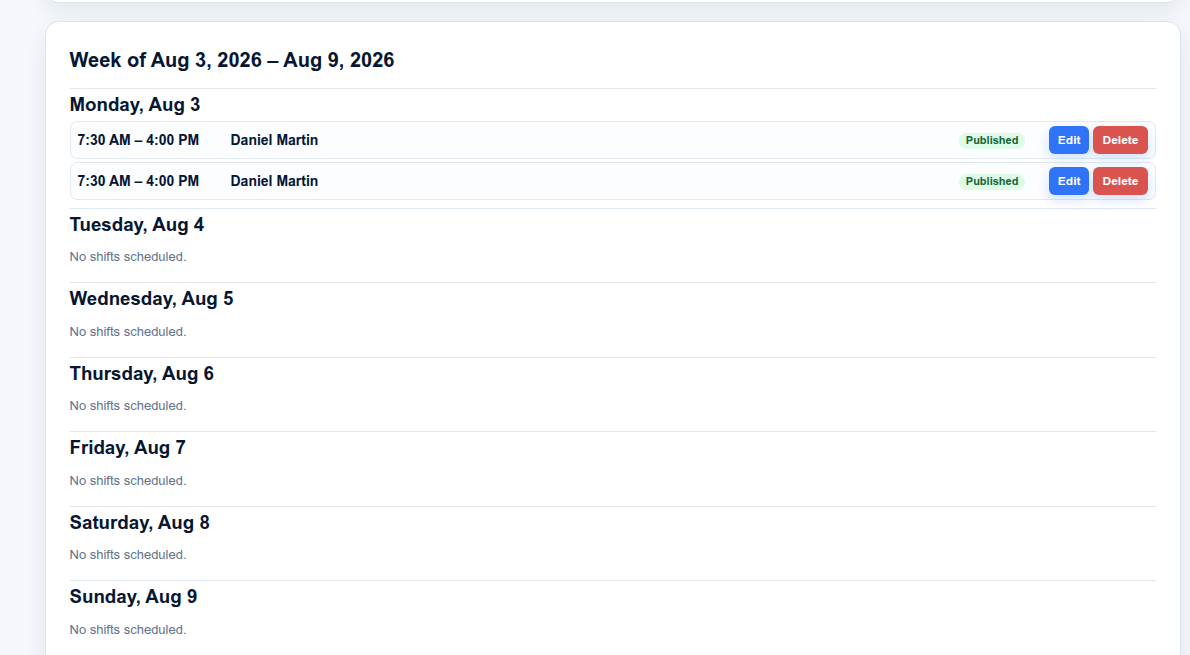 Placeholder for TimeForge shift scheduling screenshot